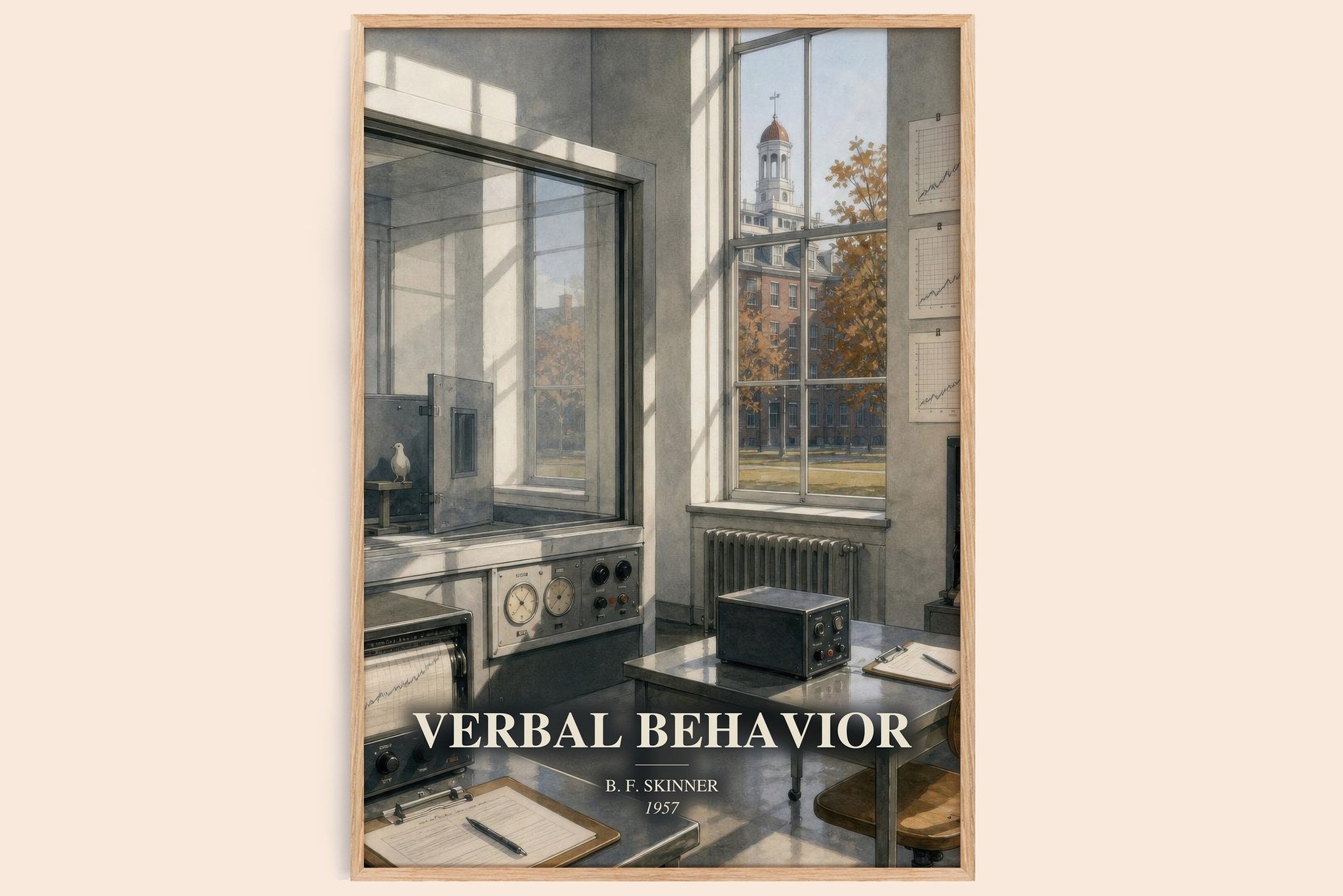Verbal behavior Book Watercolour Illustration by B. F. Skinner