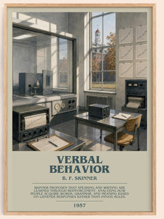Verbal behavior bookish book poster by B. F. Skinner – framed literary art print