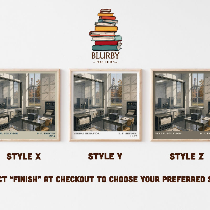 Verbal behavior literary print in frame leaning in hallway – non fiction wall art