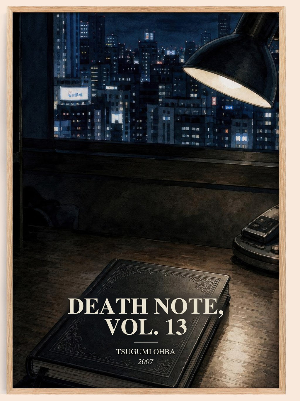 Death Note, Vol. 13 watercolour book poster by Tsugumi Ohba – framed literary art print