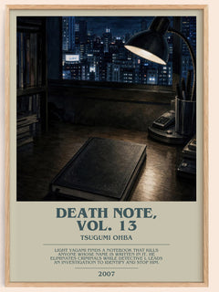 Death Note, Vol. 13 bookish book poster by Tsugumi Ohba – framed literary art print