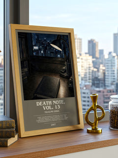 Death Note, Vol. 13 bookish print framed by window – literary home decor