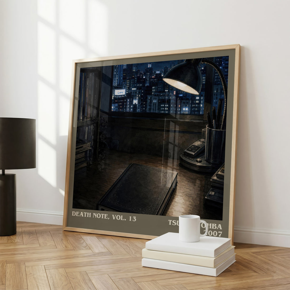 Death Note, Vol. 13 literary print framed by window – literary home decor