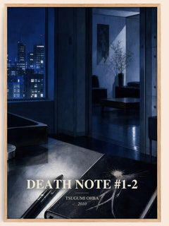 Death Note #1-2 watercolour book poster by Tsugumi Ohba – framed literary art print