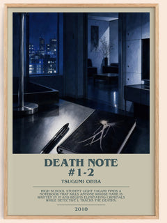 Death Note #1-2 bookish book poster by Tsugumi Ohba – framed literary art print