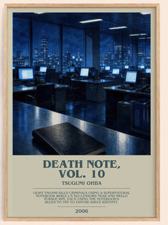 Death Note, Vol. 10 bookish book poster by Tsugumi Ohba – framed literary art print