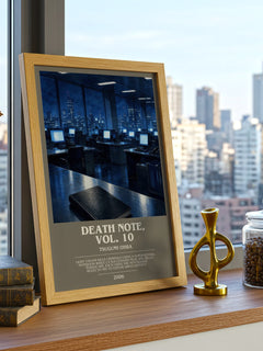 Death Note, Vol. 10 bookish print framed by window – literary home decor