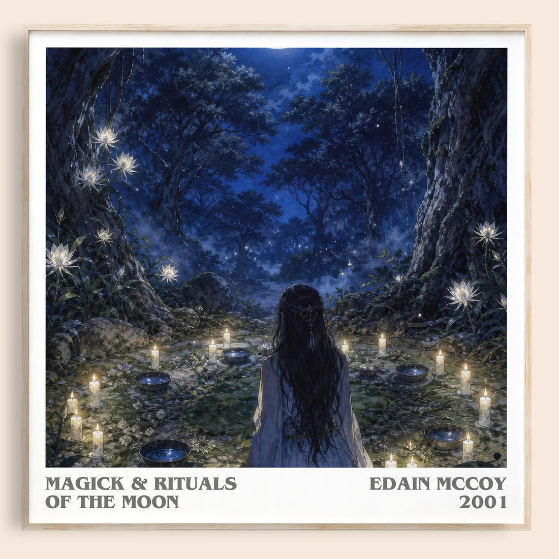 Magick & rituals of the moon literary book poster by Edain McCoy – framed literary art print