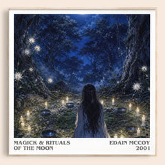 Magick & rituals of the moon literary book poster by Edain McCoy – framed literary art print