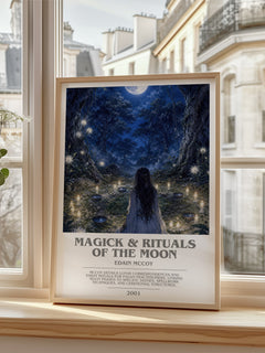 Magick & rituals of the moon bookish poster colour and style options – Edain McCoy book art