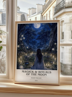Magick & rituals of the moon book cover poster colour and style options – Edain McCoy book art