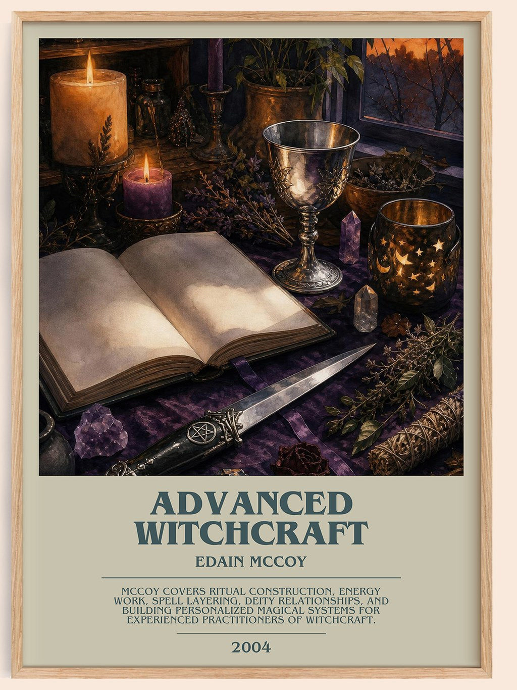 Advanced Witchcraft Bookish Wall Art by Edain McCoy – framed poster