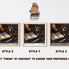 Advanced Witchcraft literary print in frame leaning in hallway – non fiction wall art