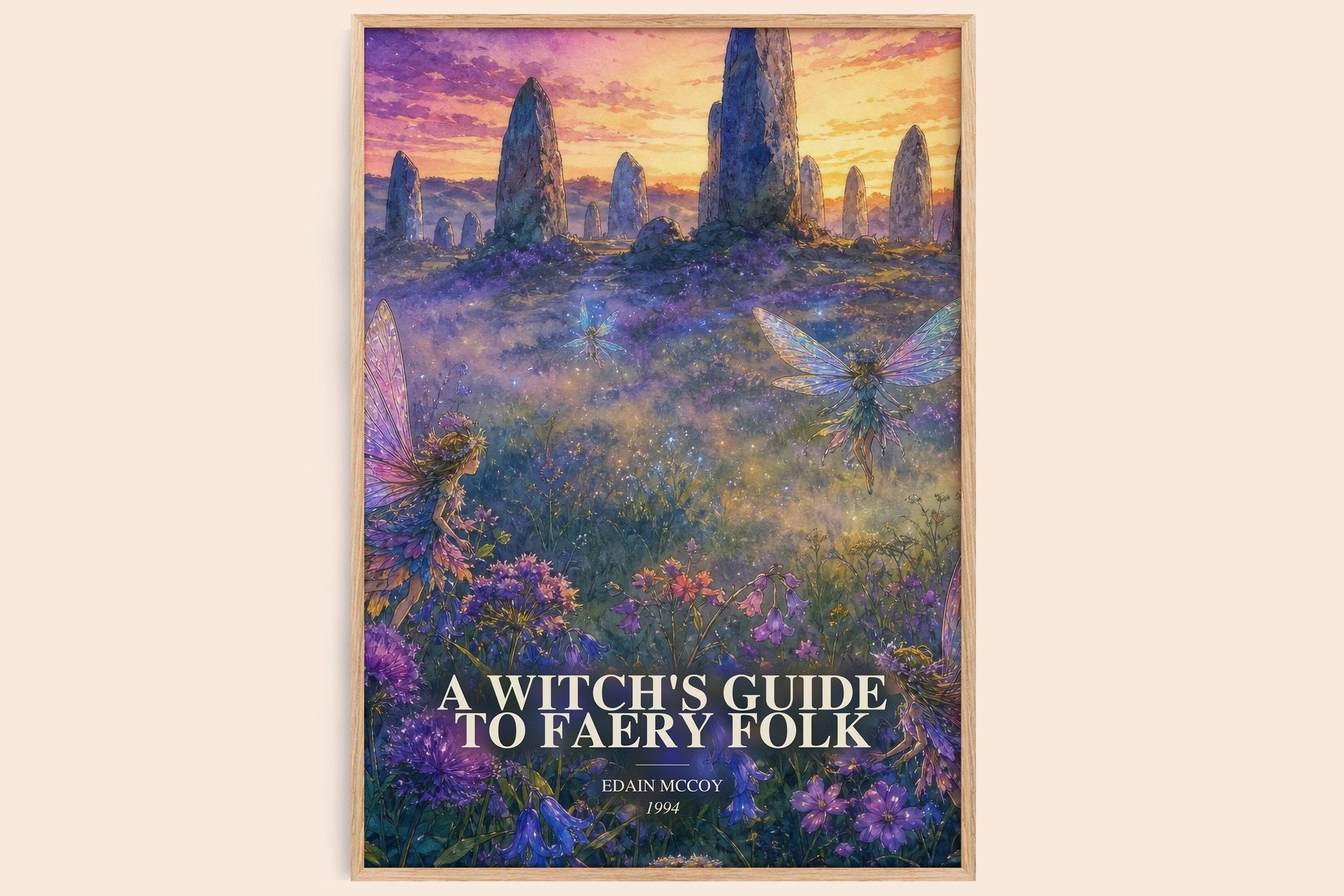 witch's guide to faery folk Book Watercolour Illustration by E. McCoy