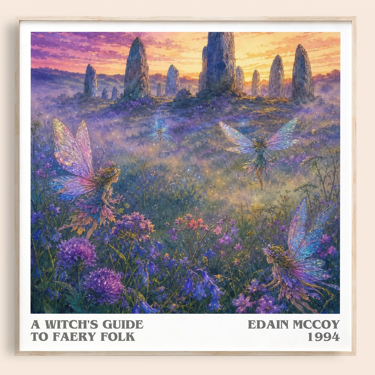A witch's guide to faery folk literary book poster by Edain McCoy – framed literary art print