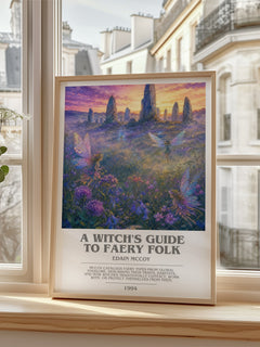 A witch's guide to faery folk bookish poster colour and style options – Edain McCoy book art
