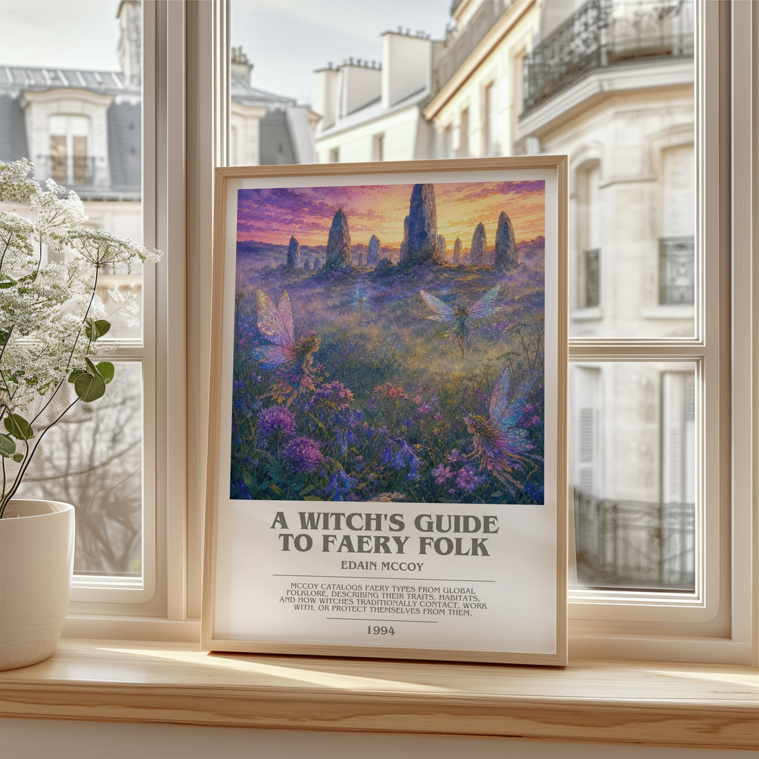 A witch's guide to faery folk bookish poster colour and style options – Edain McCoy book art