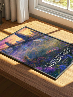 A witch's guide to faery folk watercolour book poster framed on wall – non fiction wall art