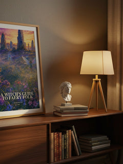 A witch's guide to faery folk watercolour print on bookshelf – Edain McCoy fan gift