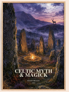 Celtic Myth & Magick watercolour book poster by Edain McCoy – framed literary art print
