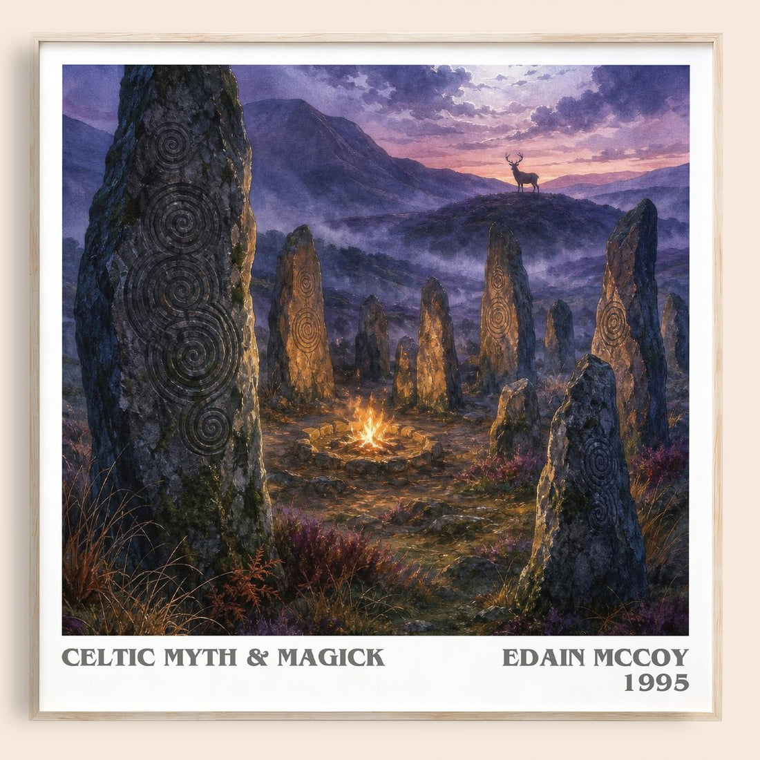 Celtic Myth & Magick literary book poster by Edain McCoy – framed literary art print