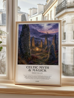 Celtic Myth & Magick bookish poster colour and style options – Edain McCoy book art