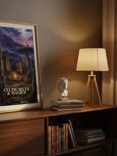 Celtic Myth & Magick watercolour print on bookshelf – Edain McCoy fan gift