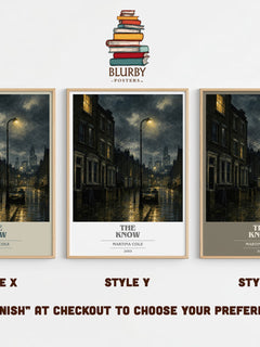 The Know book cover print in frame leaning in hallway – crime wall art