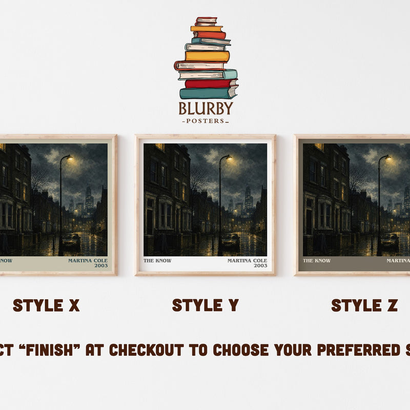 The Know literary print in frame leaning in hallway – crime wall art