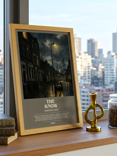 The Know bookish print framed by window – literary home decor