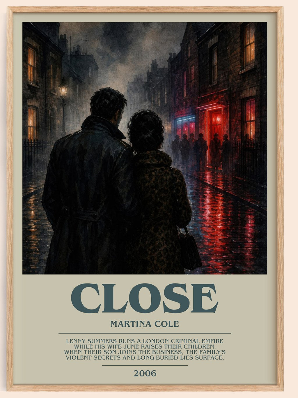 Close bookish book poster by Martina Cole – framed literary art print