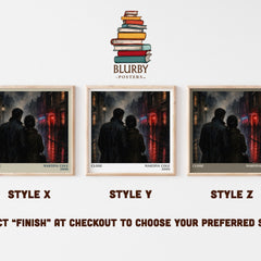 Close literary print in frame leaning in hallway – crime wall art