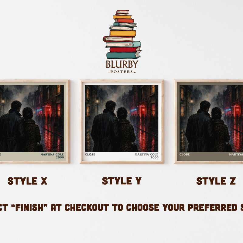 Close literary print in frame leaning in hallway – crime wall art