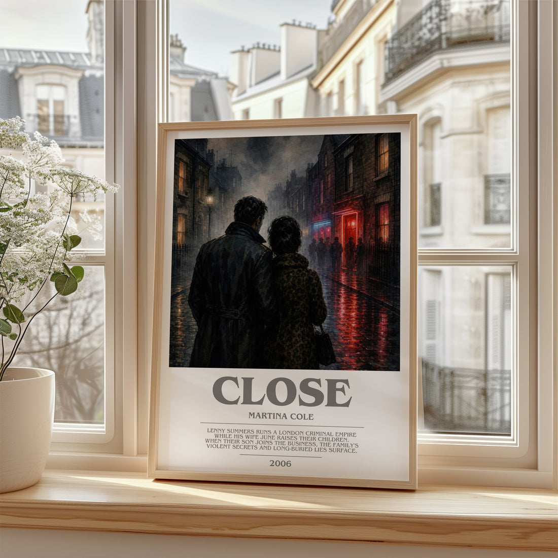Close bookish poster colour and style options – Martina Cole book art