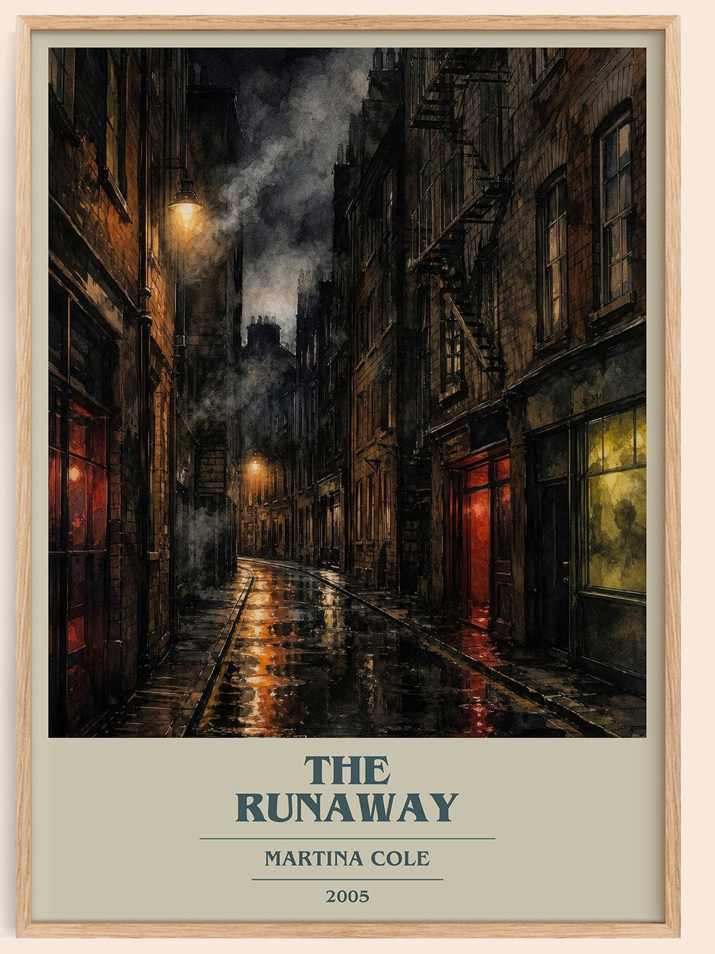 The runaway book cover book poster by Martina Cole – framed literary art print