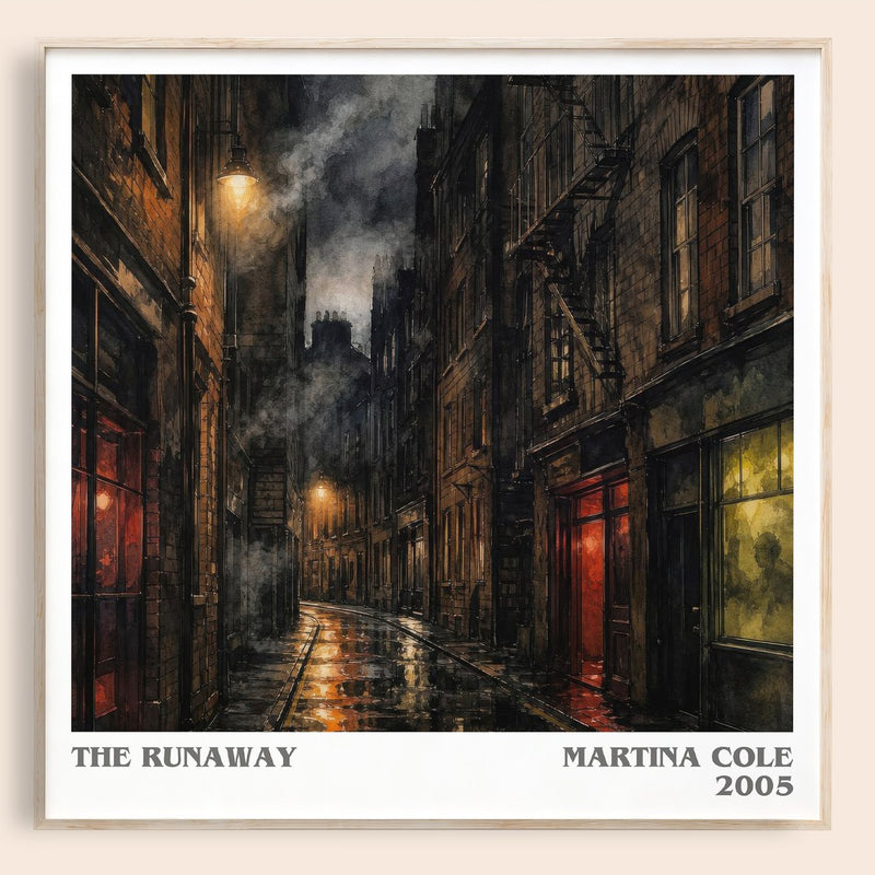 The runaway literary book poster by Martina Cole – framed literary art print