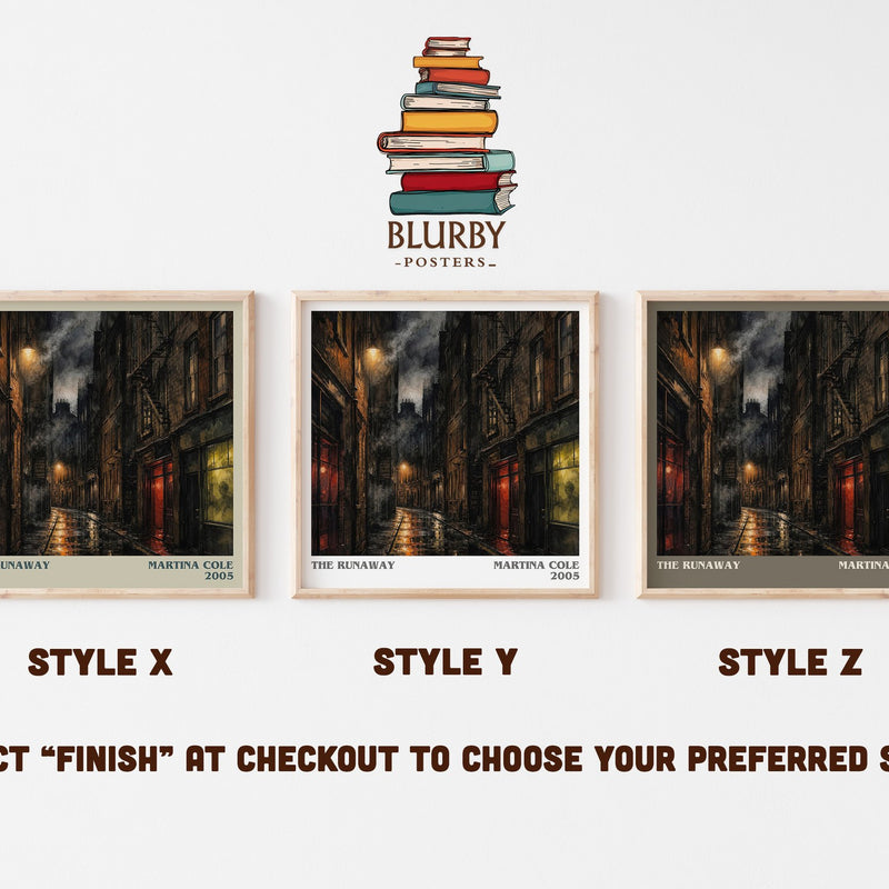 The runaway literary print in frame leaning in hallway – crime wall art