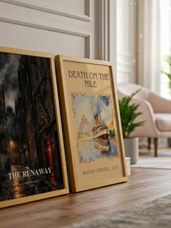 The runaway watercolour print framed by window – literary home decor