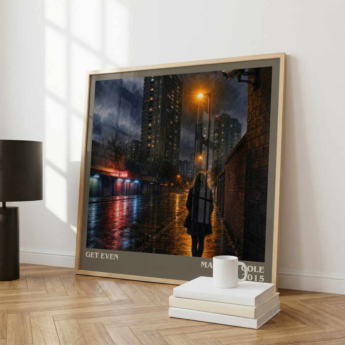 Get Even literary print framed by window – literary home decor