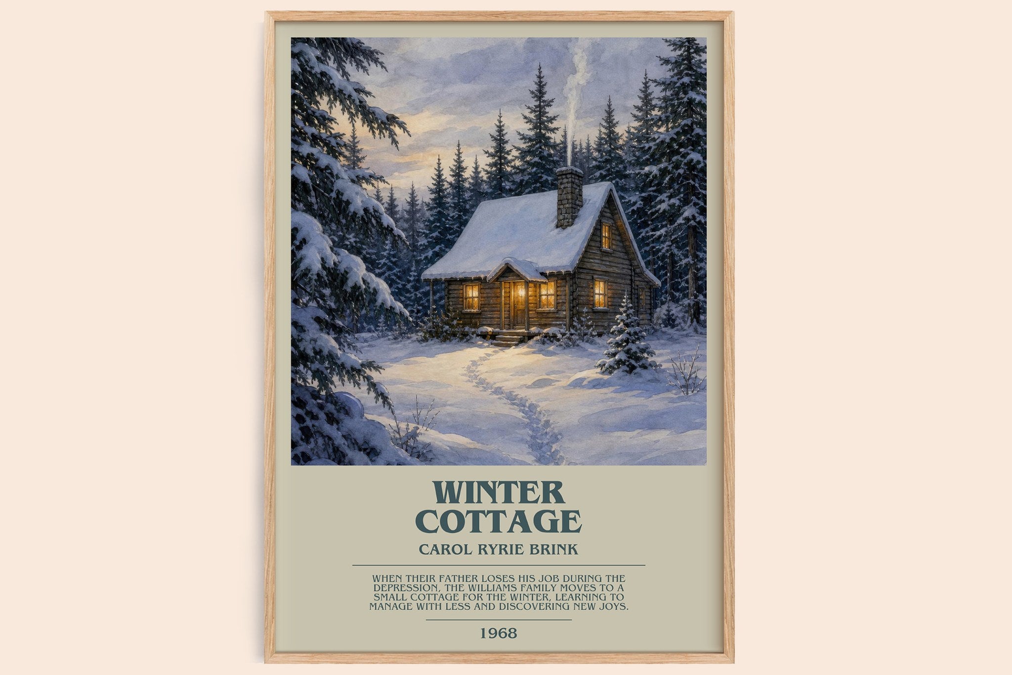 Winter Cottage Bookish Wall Art by Carol Ryrie Brink
