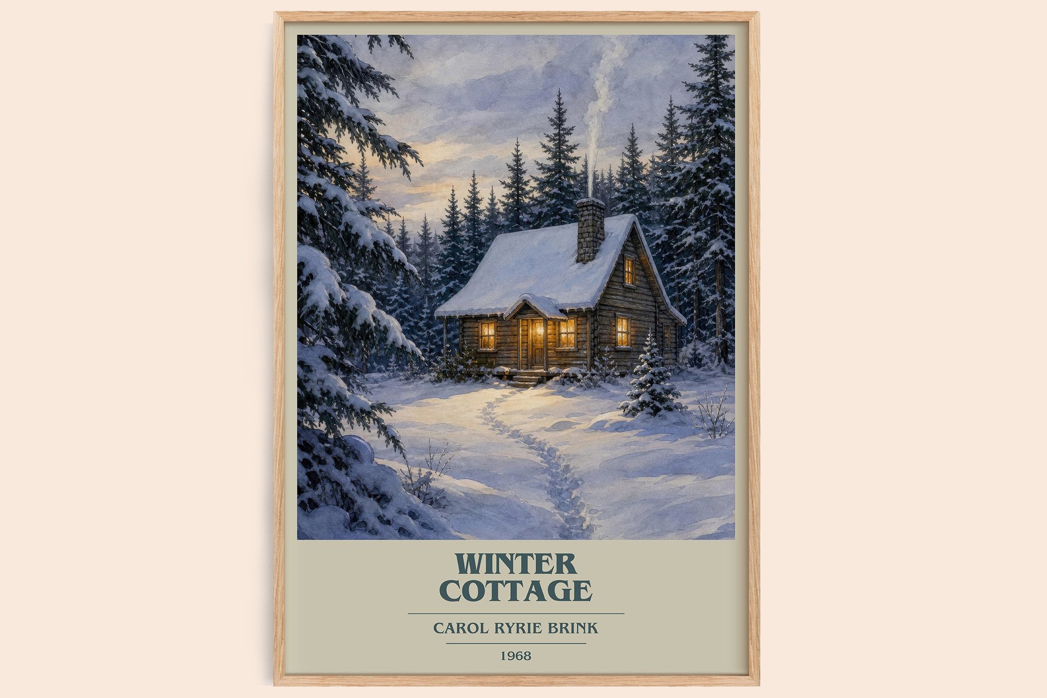 Winter Cottage Book Cover Poster by Carol Ryrie Brink
