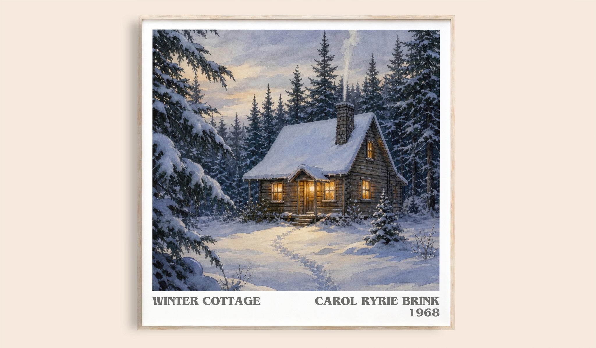 Winter Cottage Literary Art Print by Carol Ryrie Brink