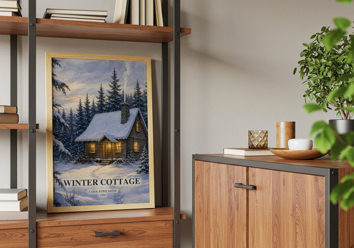Winter Cottage book watercolour illustration paper finish options – matte satin gloss