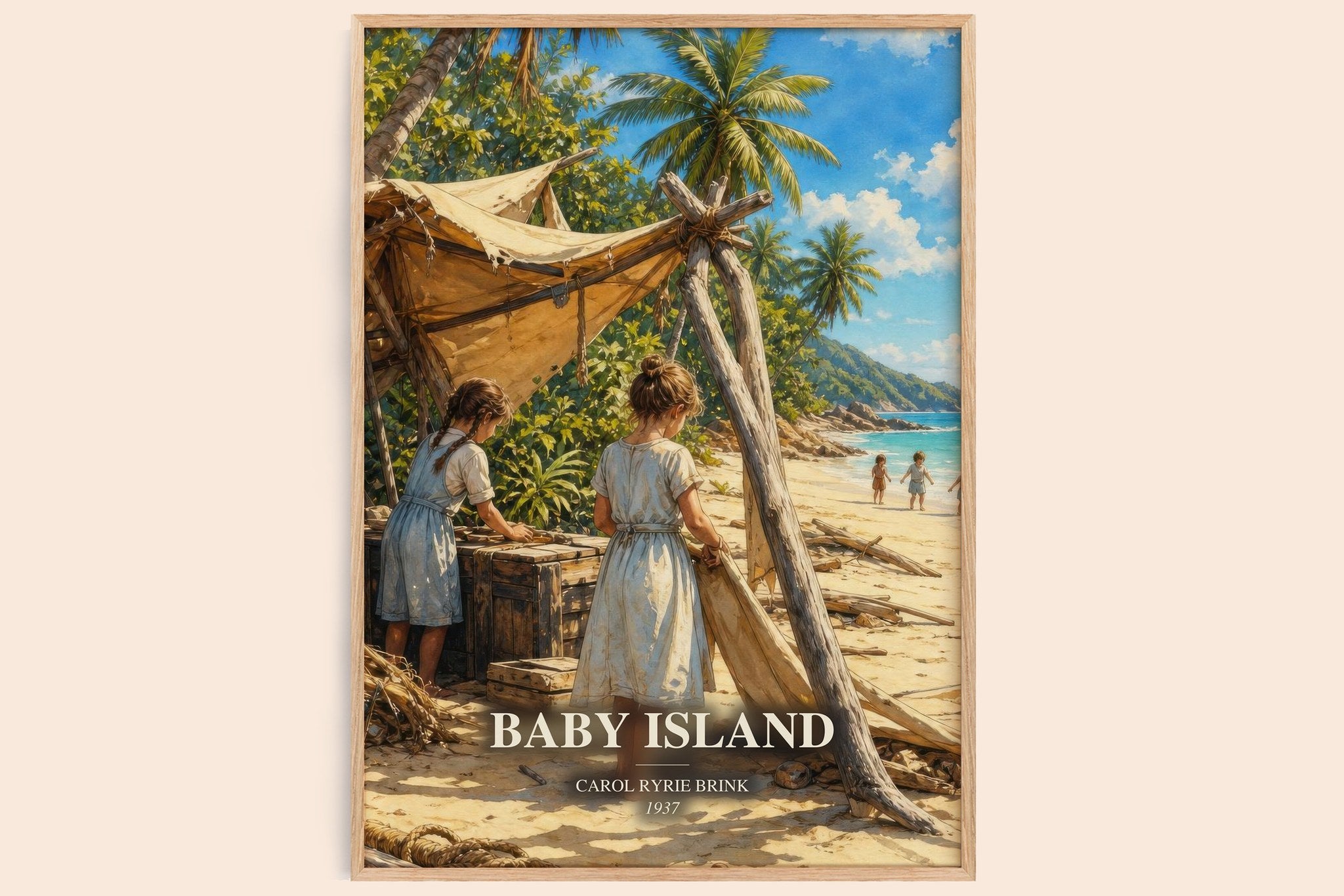 Baby Island Book Watercolour Illustration by Carol Ryrie Brink