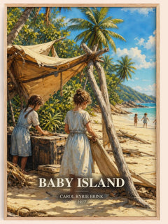 Baby Island watercolour book poster by Carol Ryrie Brink – framed literary art print