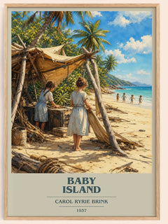 Baby Island book cover book poster by Carol Ryrie Brink – framed literary art print