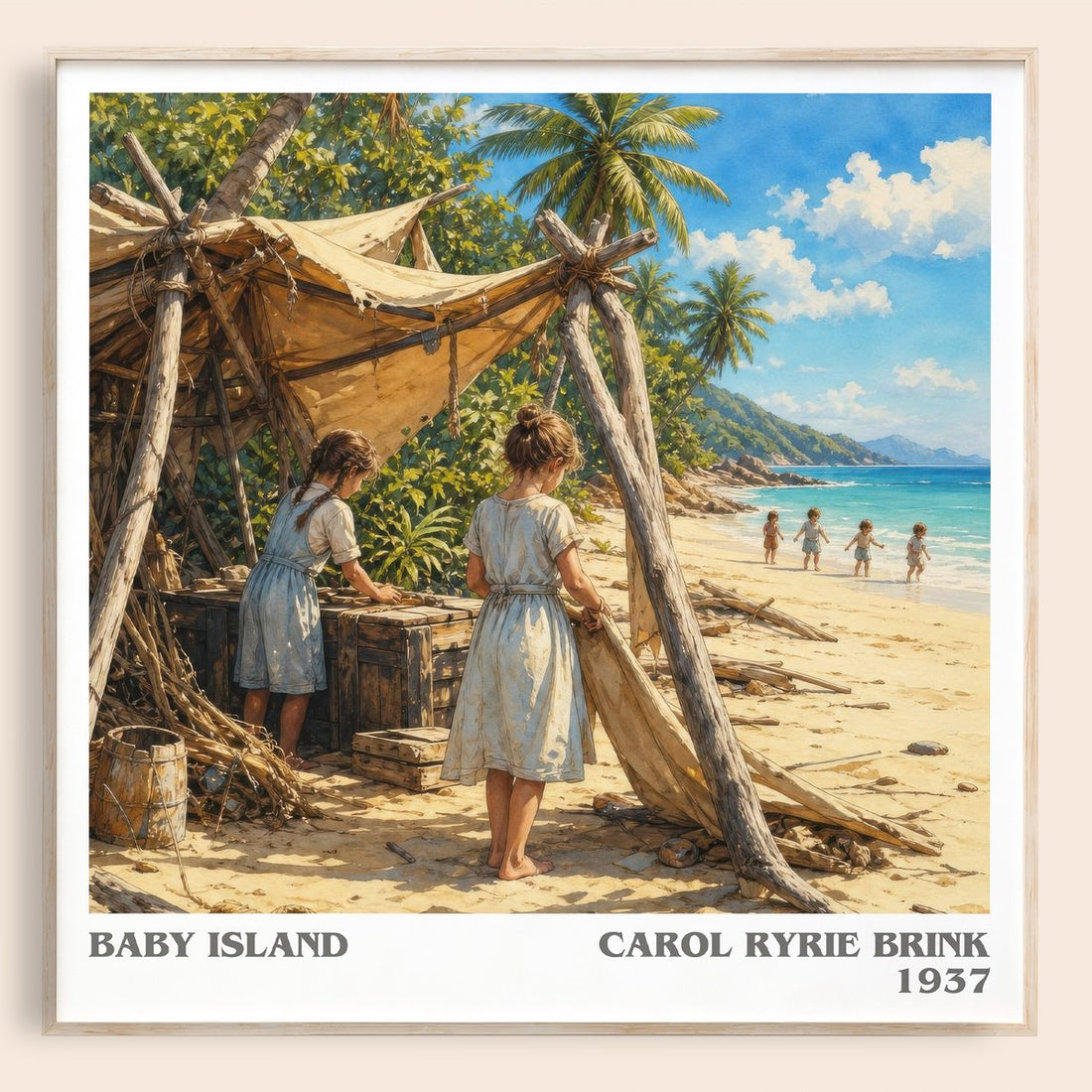 Baby Island literary book poster by Carol Ryrie Brink – framed literary art print
