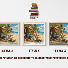 Baby Island literary print in frame leaning in hallway – childrens wall art