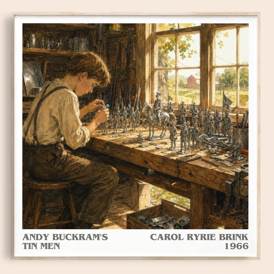 Andy Buckram's Tin Men literary book poster by Carol Ryrie Brink – framed literary art print