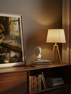 Andy Buckram's Tin Men watercolour print on bookshelf – Carol Ryrie Brink fan gift